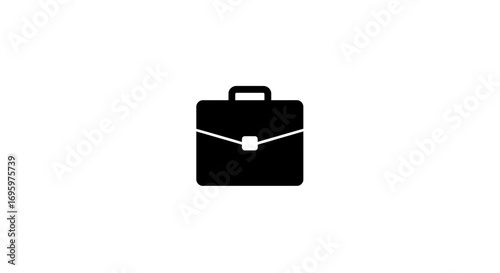 Sleek briefcase icon signaling business professionalism and financial success, ideal for corporate designs