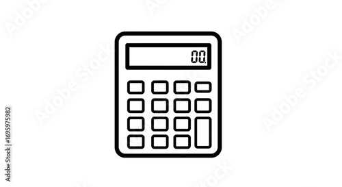 Simple calculator icon for financial planning and mathematical calculations needs, scalable vector graphic