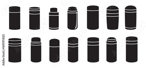 Deodorant Stick Icon Set – Personal Care Vector Collection. Cosmetic Hygiene Icons – Deodorant Stick Vector Pack. 