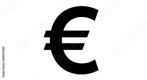 Bold Euro symbol graphic for financial designs and European business ventures illustration asset