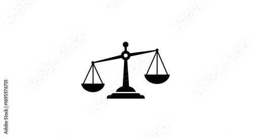 Symbol of justice featuring balanced scales for law, court, and legal concepts with precise equilibrium