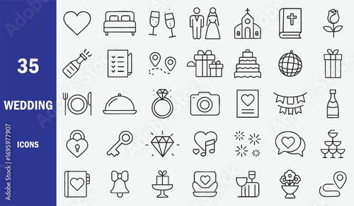 Wedding celebration symbols and objects heart champagne glasses