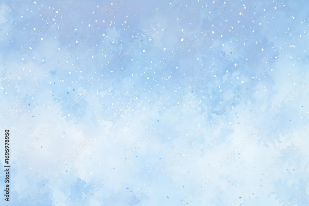 Fototapeta premium Serene watercolor snowy sky png paint texture overlay, transparent background