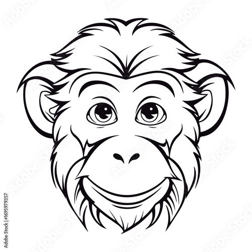Coloring book for kids monkey vector.