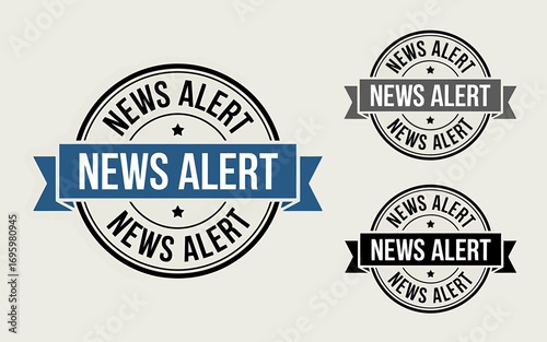 News Alert Vector Graphic Set for Breaking News Announcements and Important Updates Across Digital Platforms and Print Media Designs