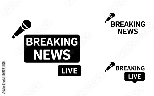 Breaking News Live Report Graphic Illustration Vector Set Urgent Updates and Important Information Broadcasting Concept