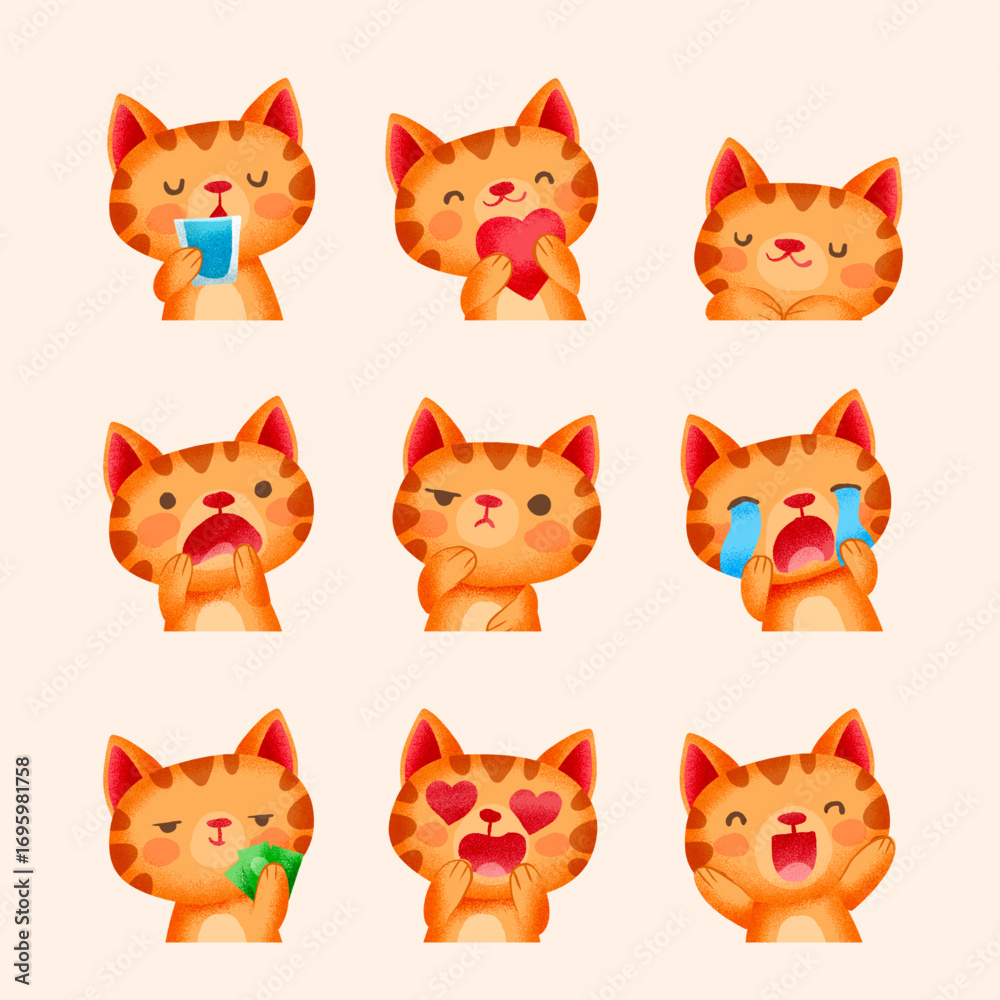Obraz premium Hand drawn emotes elements collection