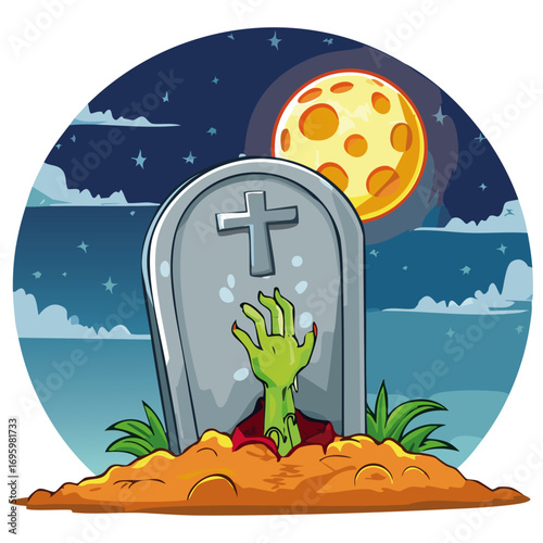 Zombie Hand Tomb Stone Halloween