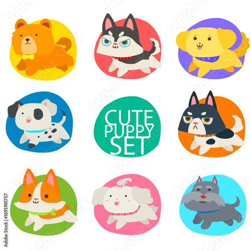 Cute puppy set