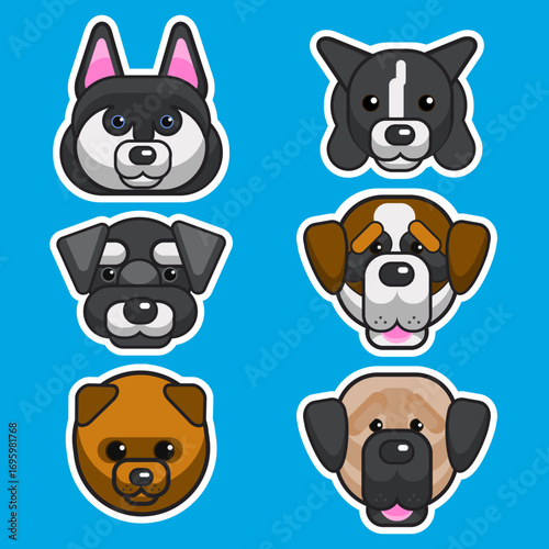 Variety of flat dogs