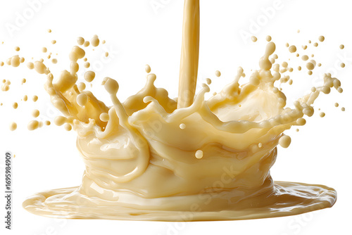 Creamy liquid splash, pouring, delicious