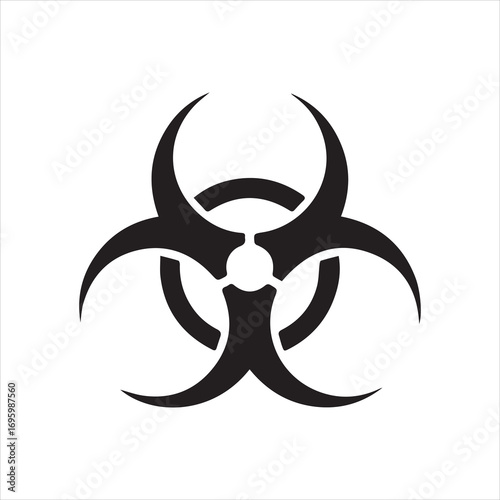 Biohazard Symbol silhouette vector with white background