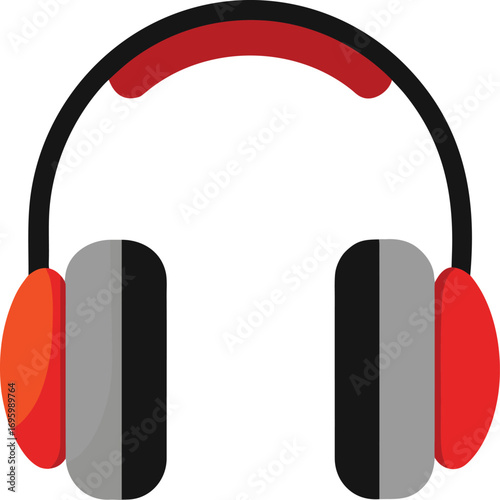 Headphone icon in flat style earphone vector illustration 