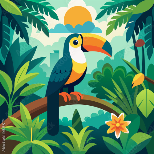 vector illustration of a tropical bird