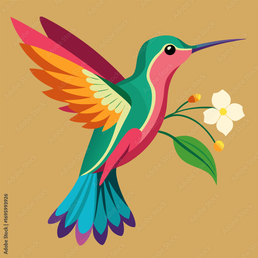 Obraz premium hummingbird and flowers