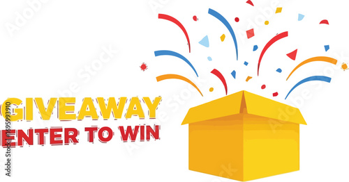Join our exciting giveaway and win amazing prizes with this vibrant confetti filled box promotion now