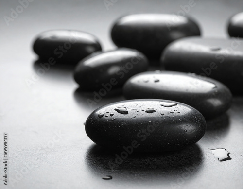 Smooth dark wet stones arranged closely dark stones smooth stones