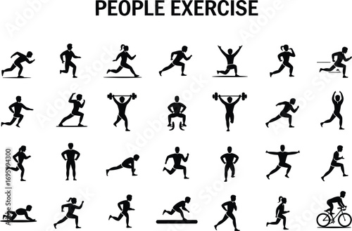Silhouettes exercising
