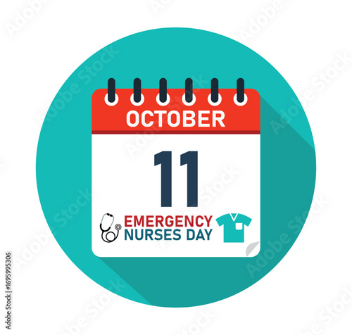 Emergency Nurses Day October 11 Celebration and Appreciation. banner for social media post. Vector Illustration