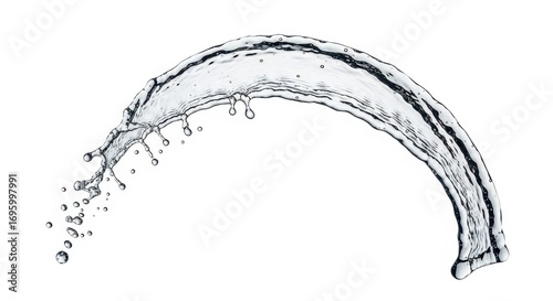 Water Splash on White Background - Dynamic Liquid Flow
