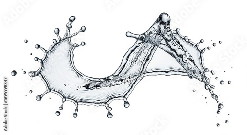 Water Splash on White Background