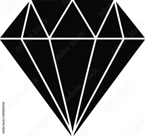 black and white diamond vector on transparent background