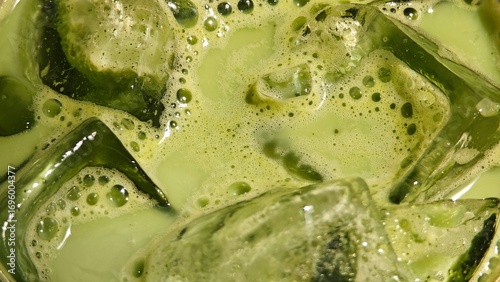 Iced matcha latte. Refresh drink.