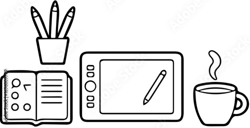 Modern Minimalist Gadgets Vector Illustration