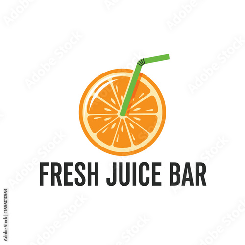  Juice fresh drink slice puff, logo design illustration