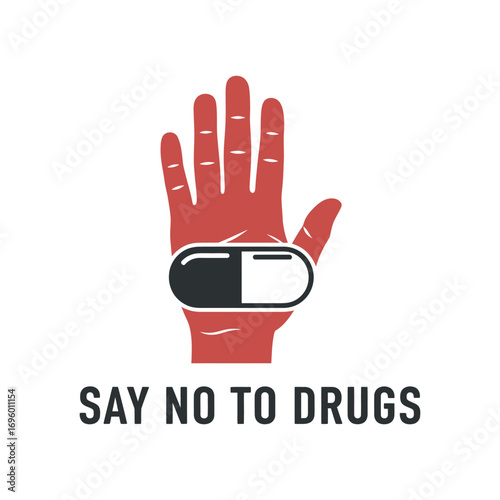 Say NO to Drugs danger unhealthy death, logo design illustration