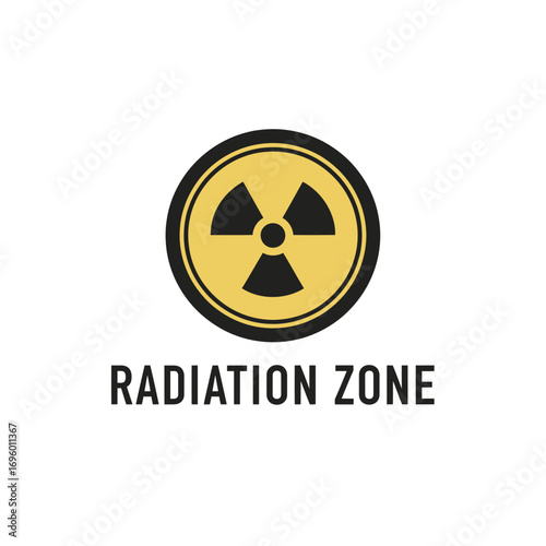Radiation zone dangerous pollution, logo design illustration