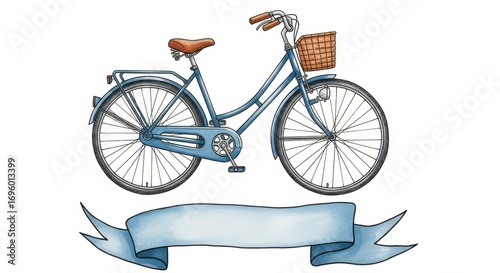 Vintage Bicycle Ride: An illustration captures the classic beauty of a vintage bicycle, complete with a charming basket, ready for a leisurely ride.