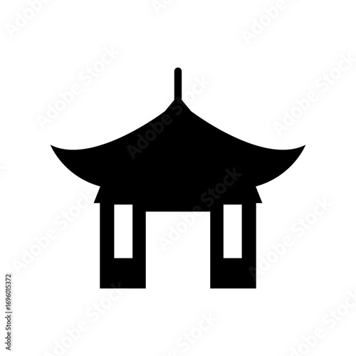 Vector illustration of shrine silhouette ideal for spiritual landmark concepts and Asian temple themed projects