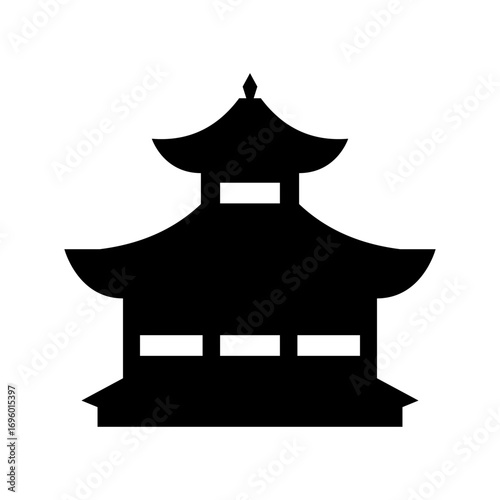 Vector shrine silhouette illustration suitable for cultural monument design and sacred religious architecture artwork