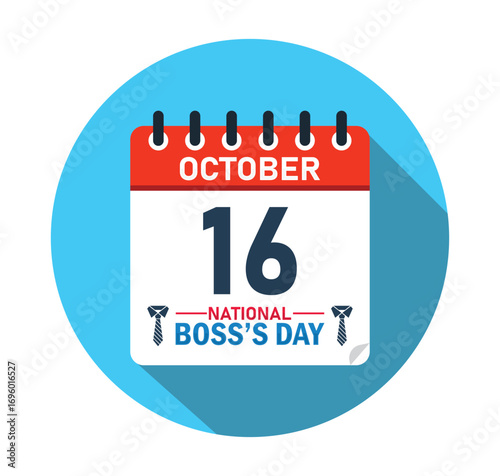  National Boss's Day October 16 Calendar Graphic Design. banner for social media post. Vector Illustration