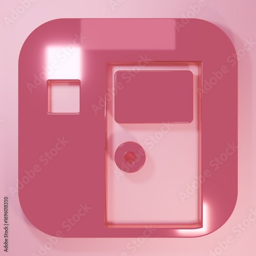 Pink School classroom icon isolated on pink background. Back to school concept. Minimalism concept. 3D render illustration