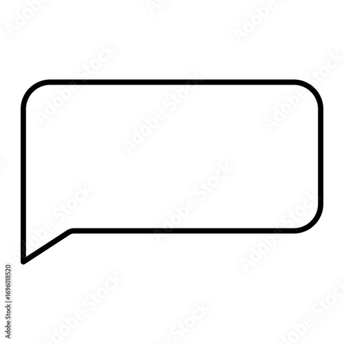 blank chat bubble line icon with editable stroke
