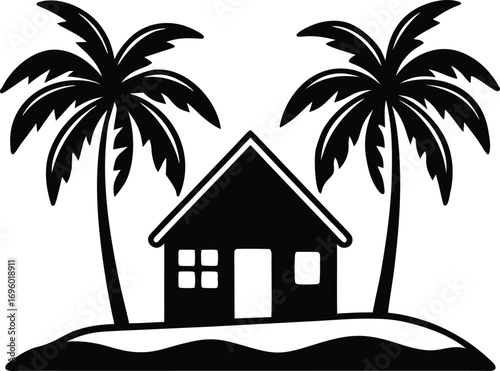 Tropical Island Getaway Silhouette