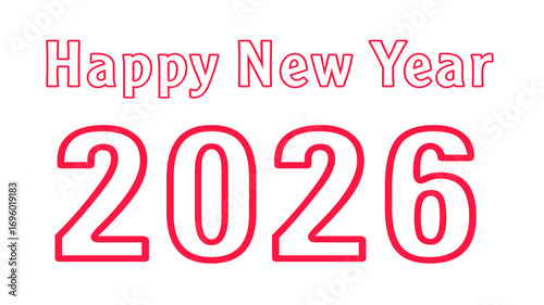 Happy New Year 2026 transparent background 
