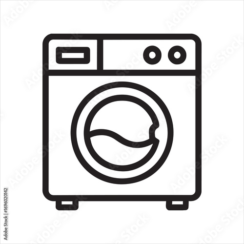 Minimalist washing machine vector icon