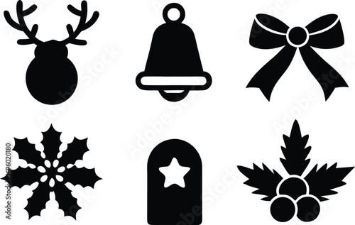 Christmas Icon Set Silhouettes