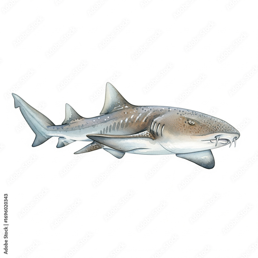 Obraz premium nurse Shark, watercolor, white background