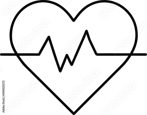 Heartbeat in Heart Outline