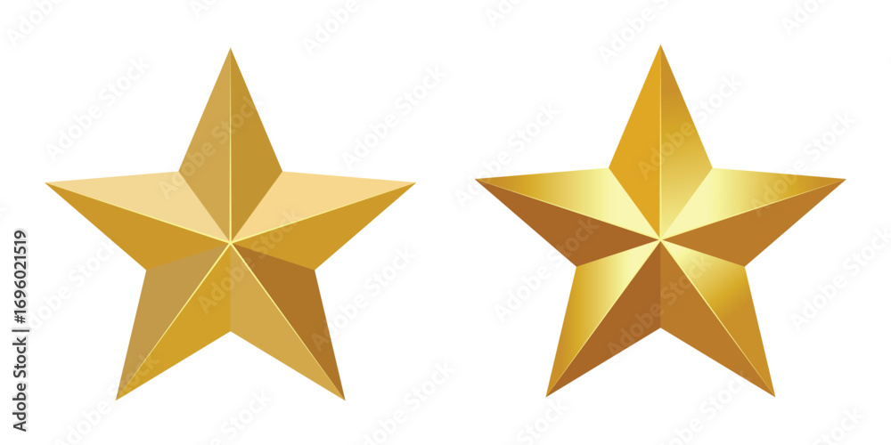 Obraz premium Gold Star Vector Illustration Set