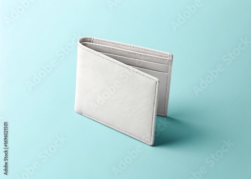 paper wallet floating upright on light blue background