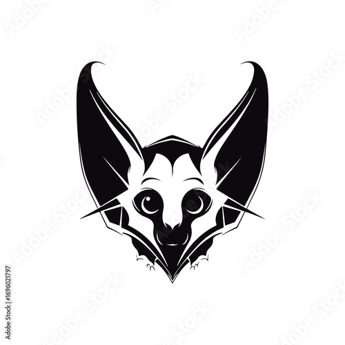 Cute Cartoon Longnosed bat heads outlined for coloring book isolated on a white background.