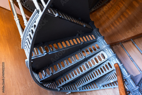 Wallpaper Mural A finely crafted spiral staircase made of metal featuring detailed designs Torontodigital.ca