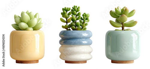 Collection of Modern Succulent Plants in Stylish Pots