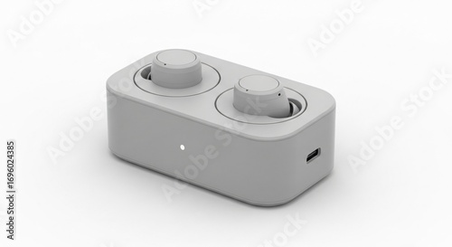 Modern wireless earbuds charging case with sleek minimalist design