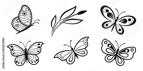 butterfly-creative-icons-set---6-minimalist-icons-